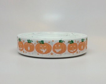7/8 Halloween Pumpkins Grosgrain Ribbon