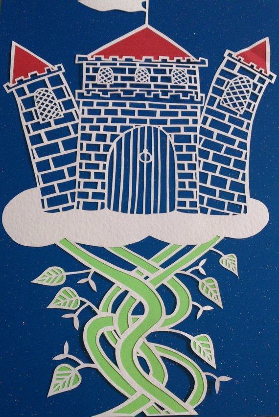 Jack &amp; The Beanstalk Castle digital DIY Papercutting template