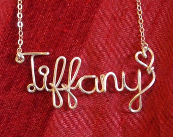 Bridesmaid necklace,Tiffany necklace,Name Necklaces,Personalized wedding jewelery,Birthday gift,Custom Name necklace