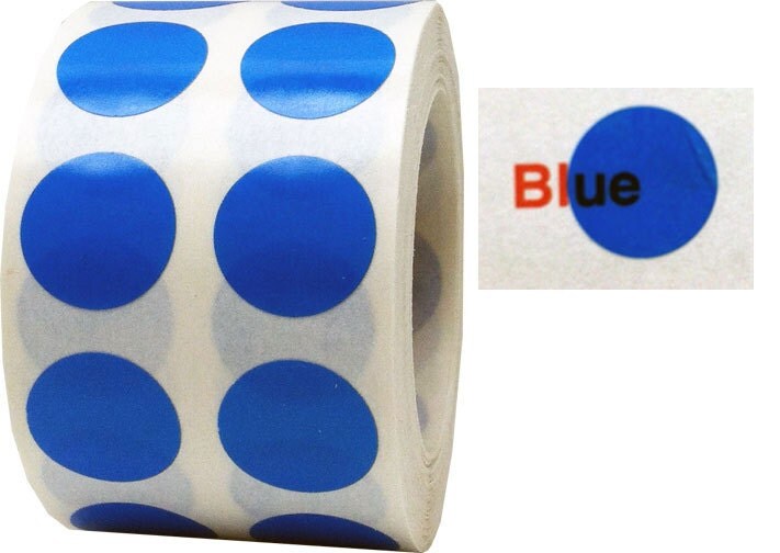 Translucent Blue Dot Stickers Small 1/2 Inch Round