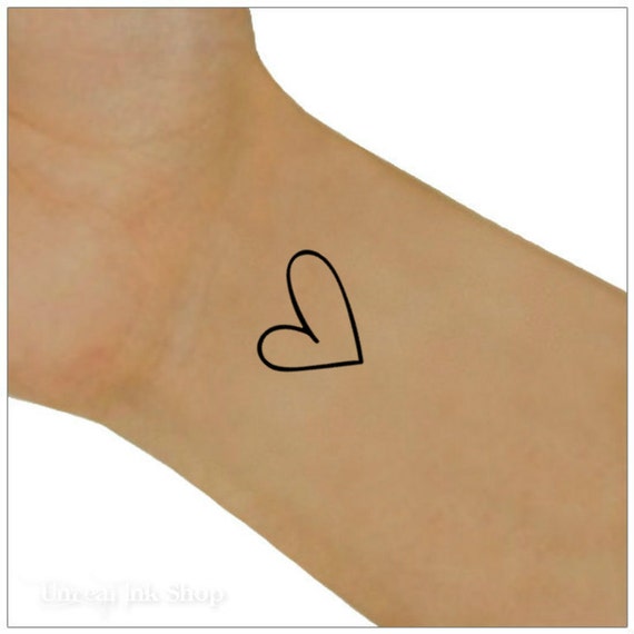 Heart Temporary Tattoo 2 Wrist Tattoos van UnrealInkShop op Etsy