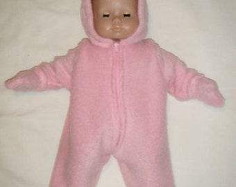 Fleece Hooded Snow Suit with Removable Mittens for Bitty Baby or any 15 inch Doll