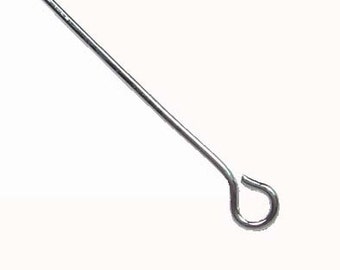 100pcs Jewellery findings Eye Pin Silver plated,70mm End 3mm Circle - FDP0015