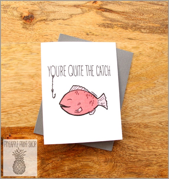 Items similar to You're Quite the Catch Card, Gift for Loved One, Funny