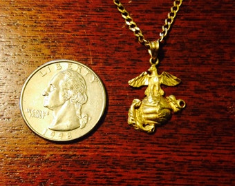 14k Yellow Gold Eagle Landing on a Boat Anchor Cross