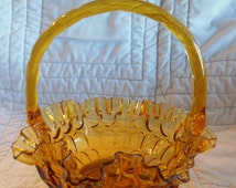 Popular items for amber glass basket on Etsy