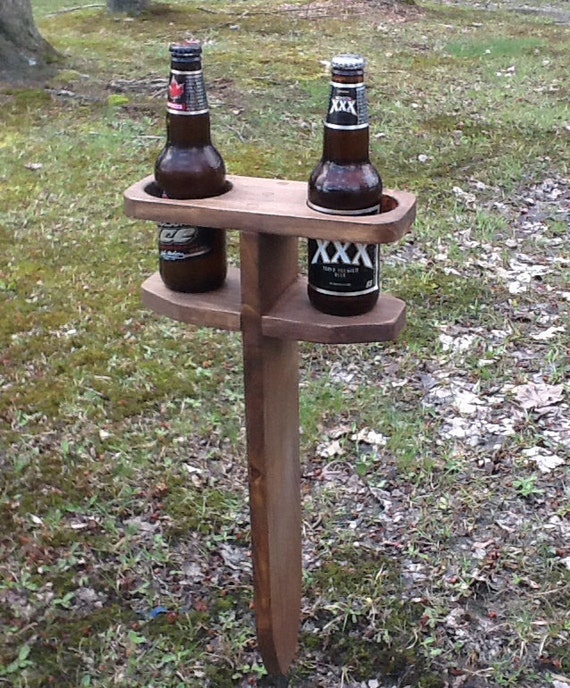 Beverage holder yard stake by adirondackstyles on Etsy