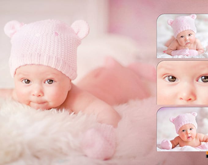 PHOTOBOOK - Our baby-girl- photo book in classic style - Photoshop Templates for Photographers. 12x12 Photo Book/Album Template