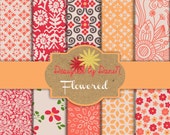 PAPER KIT: Orange, red, yellow floral