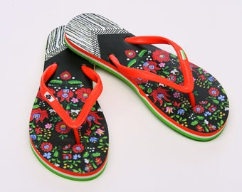 Hungarian Matyo Scarf Flip Flop