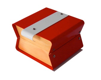 Hand made Huon Pine Jewelry Box Watch Box valet Red with white stripe