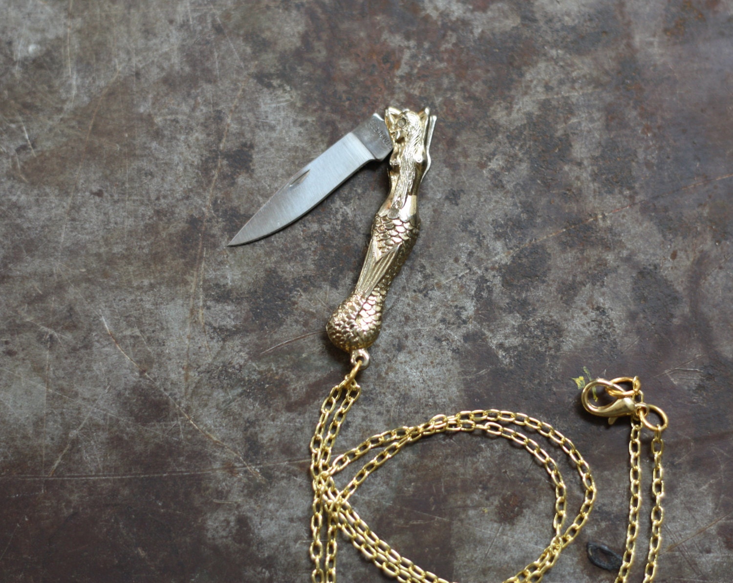 Mermaid Pocket Knife Necklace