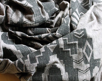 Screen Printed Jersey Scarf in Tri-Coffee with Blanket Print