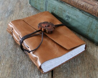 Leather Journal . THE POET - Edna St. Vincent Millay quote . handmade handbound . honey brown (320 pgs)