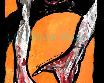 Halloween Zombie Signed Art Print by Mister Reusch