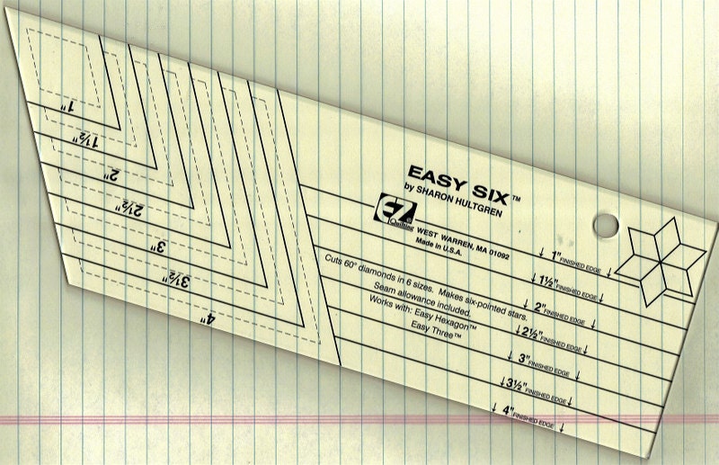 Easy Six Quilting Ruler by Sharon Hultgren Wrights EZ by Booth247