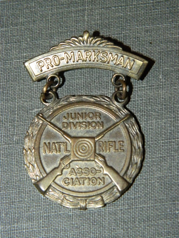 Vintage NRA Junior Division Pro Marksman Medal by TheIDconnection