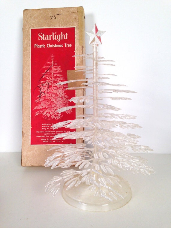 vintage Starlight clear plastic mini Christmas tree decoration