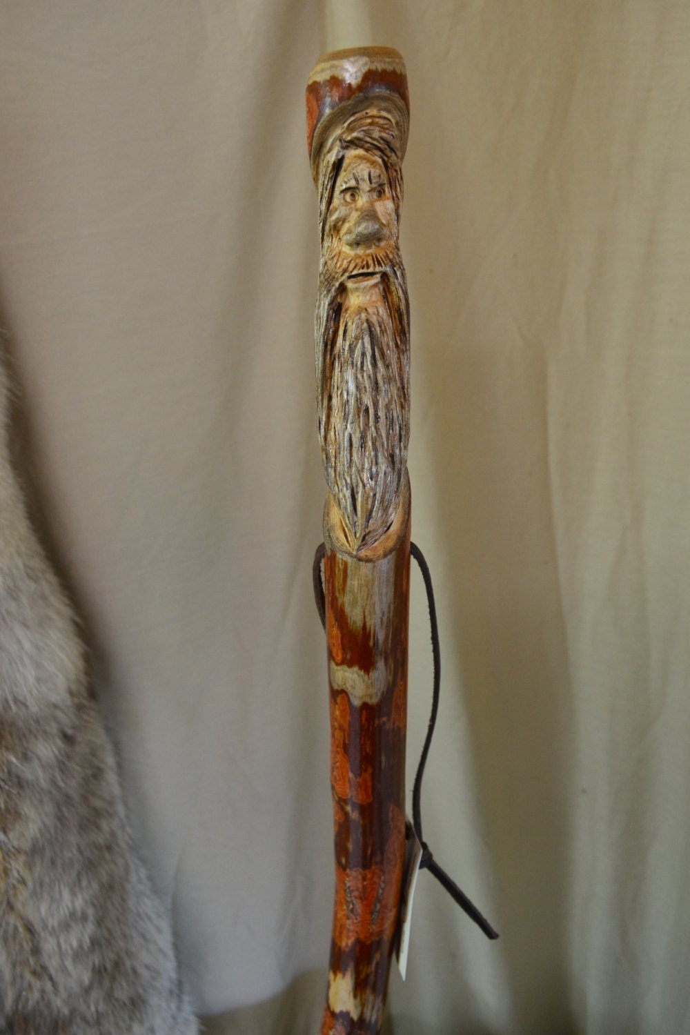 Staff Wood Spirit Walking Stick Carving Staff Hand Carved