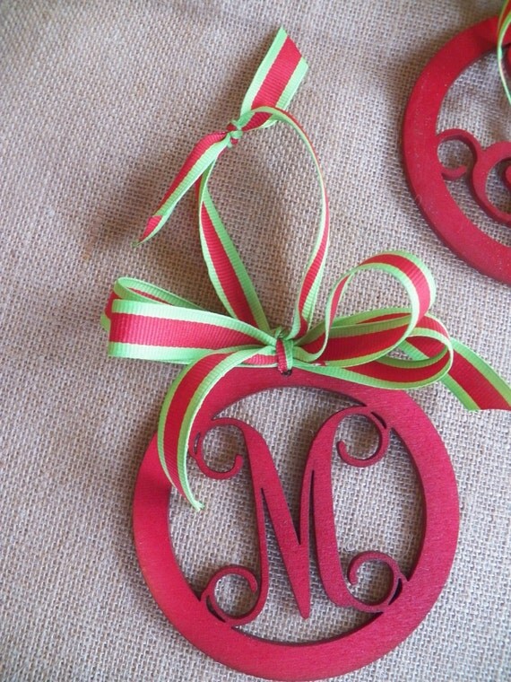 Items similar to Wooden Initial Christmas Ornament on Etsy