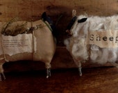 ON SALE**CLEARANCE Primitive Folk Art Sheep Shelf Sitter Cuboard Sheep