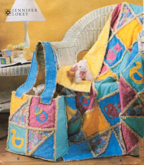 RAG QUILT Sewing Pattern Baby Quilts & Diaper Bag