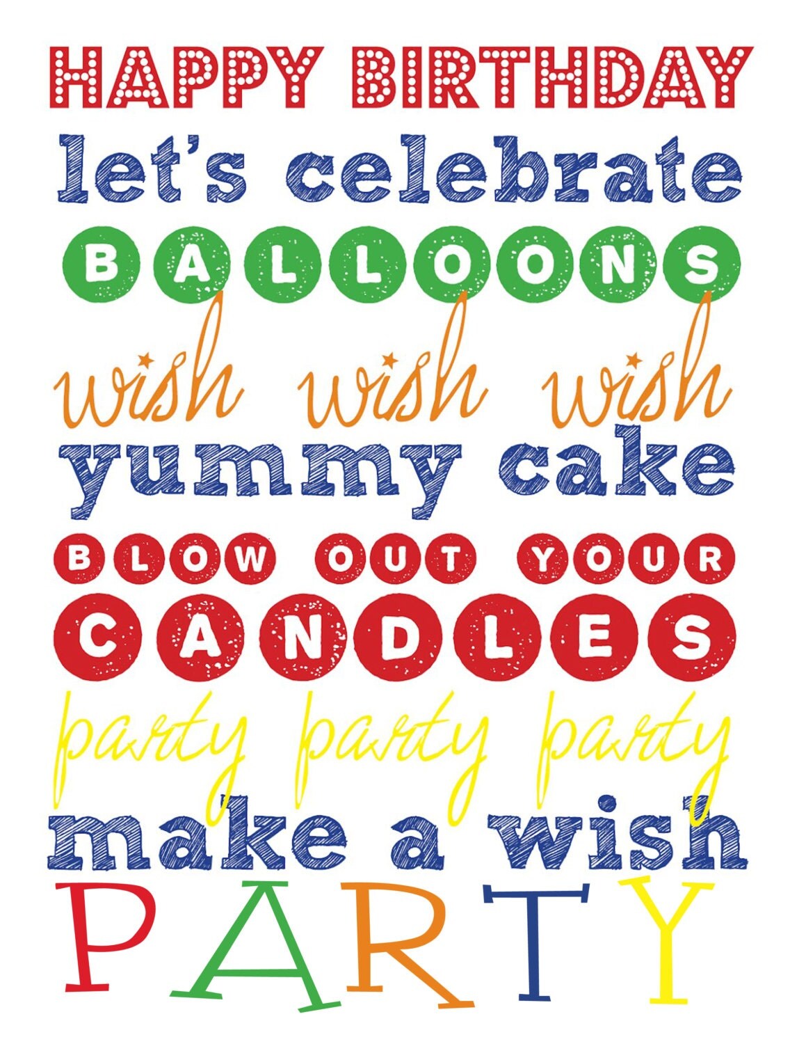 Happy Birthday Subway Art Printable Sign