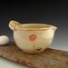 Batter Bowl in Rustic White with Single Rose Design - Pottery mixing Bowl - by DirtKicker Pottery - ON HOLD