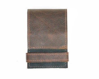 Pop Up Leather iPhone Case and Card Wallet - Rustic Industrial Steampunk