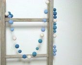 Summer Breeze Felt Ball Garland - in serene blues, light lavender & white 6.5 ft long - home and living sweet garland wedding shower nursery