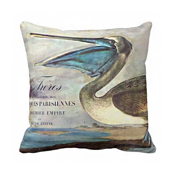 Pillow Cover Turqoise Pelican By Joliemarche On Etsy