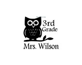 Owl Teacher Name Decal Class Decal - Wall Decal - Vinyl Wall Decals, Classroom Sign, Teacher Gift, Personalized Teacher, Classroom Decal