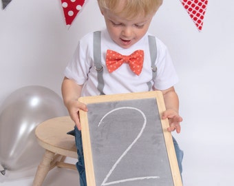 2nd Birthday Shirt Boy. Toddler Boy Second Birthday Outfit. Birthday Bow Tie. Second Birthday Boy. Boys 2nd Birthday Bowtie Suspenders.