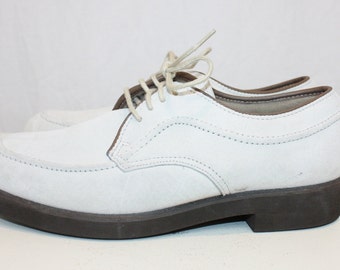 1990's Ivory Hush Puppies Shoes Oxford Size 6 Medium Suede Leather ...