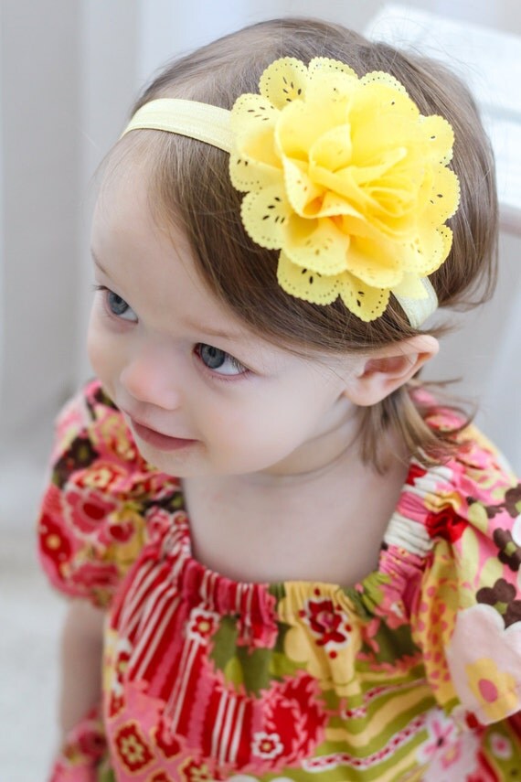 beautiful eyelet baby headband yellow eyelet flower soft elastic headband large yellow beautiful eyelet baby headband yellow eyelet flower soft elastic headband large yellow