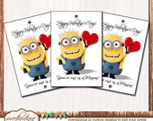 Despicable Me Minion Valentine's Day - Tag, Card, Lollipop or Cake Pop Cards - Printable - DIY - Digital File - INSTANT DOWNLOAD Il_170x135
