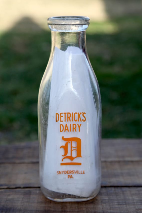 Detrick's Dairy Milk Bottle Snydersville Pennsylvania