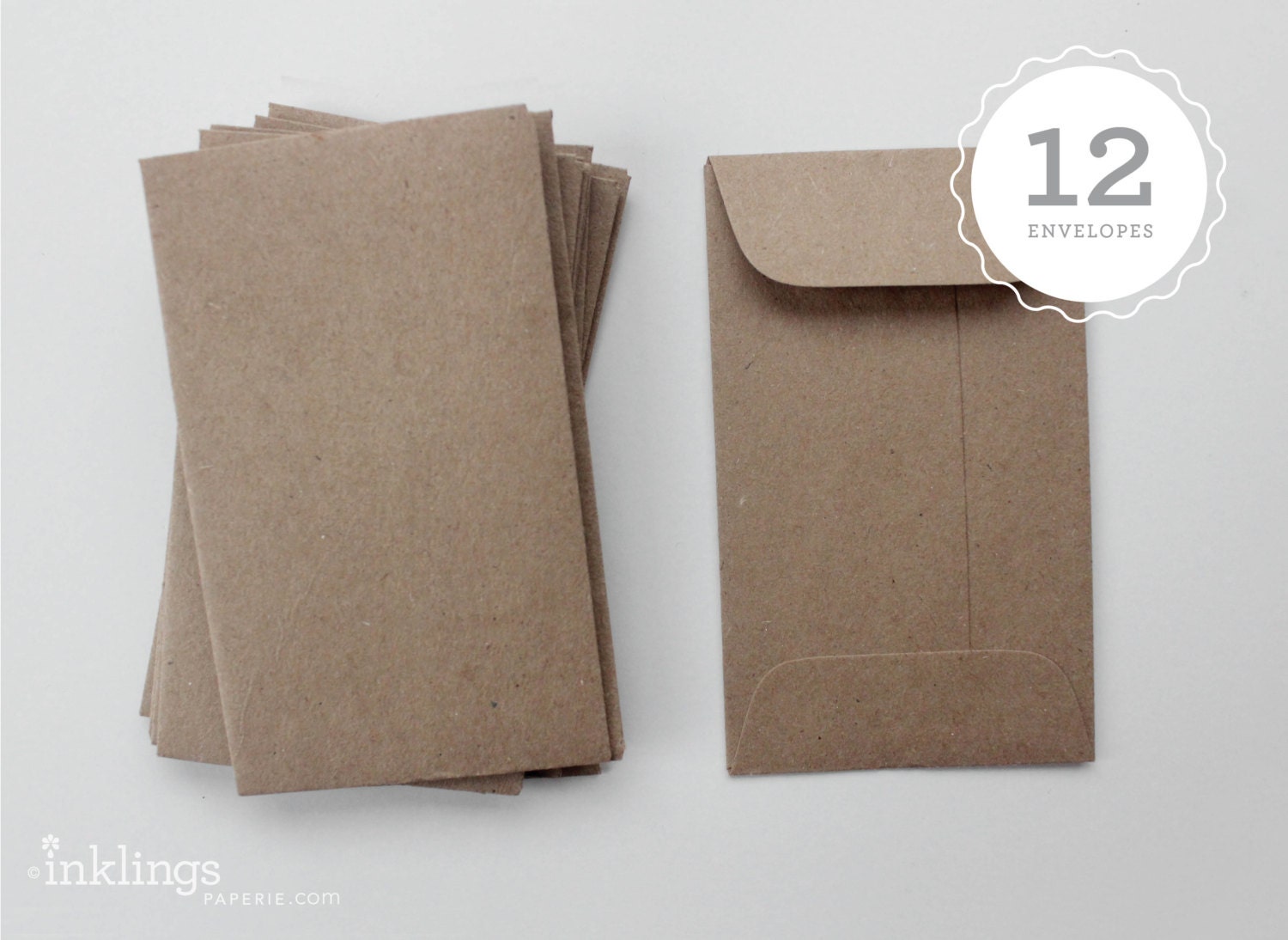 12 Kraft Paper Mini Envelopes // Scratchoffs Addon