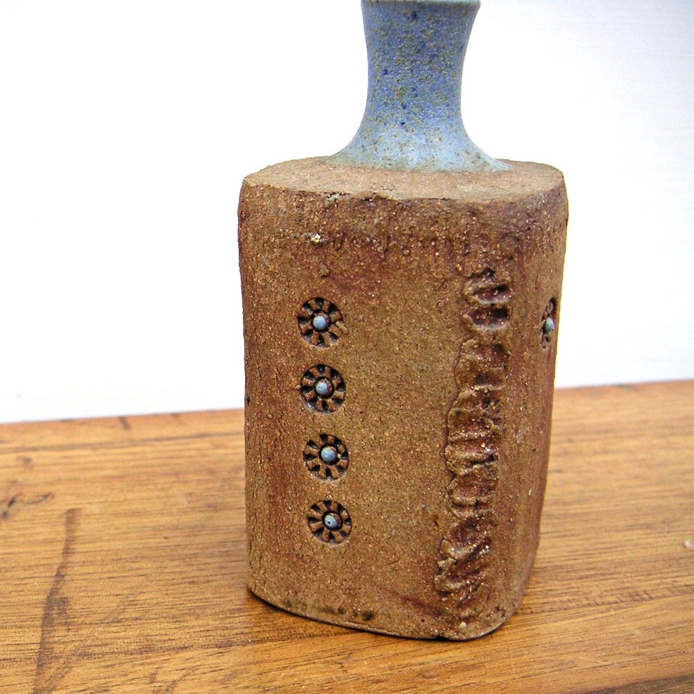 Vintage Rustic Pottery Bud Vase by fifthseason on Etsy