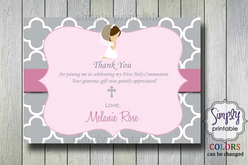 First Communion Thank You Card