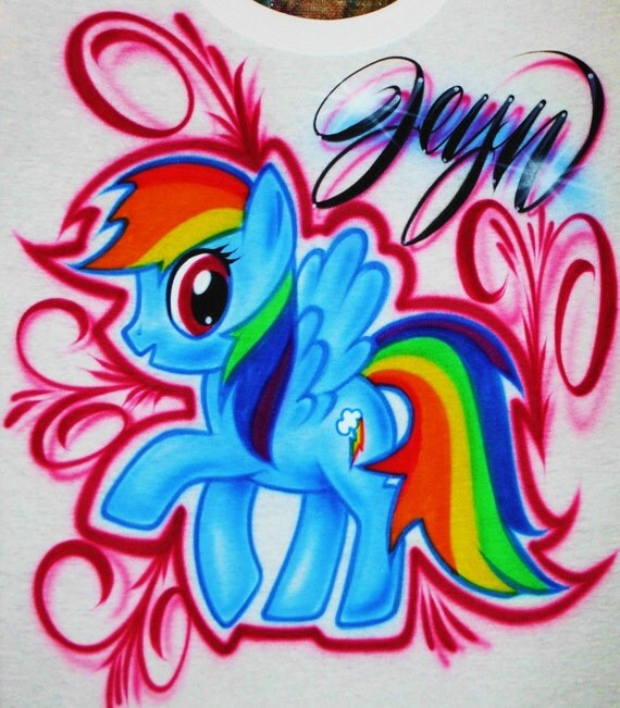 Airbrush T Shirt My Little Pony Rainbow Dash My by 