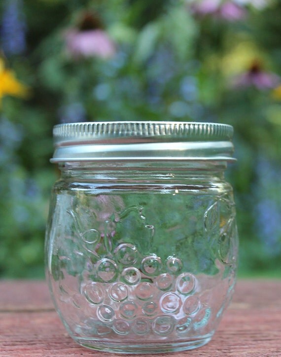 8 Retro Glass Jam Jars with New Lids and Rings Jelly Jars