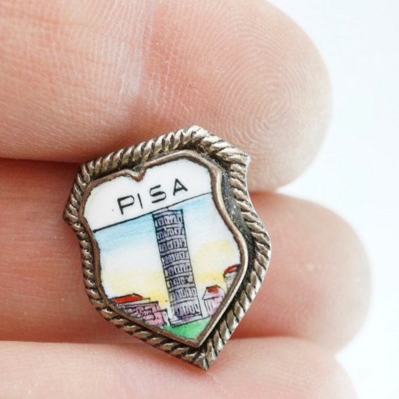 PISA lapel pin. ITALY brooch badge. leaning tower of Pisa