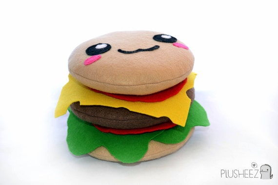 Cheeseburger plush toy hamburger sandwich novelty kawaii plushie