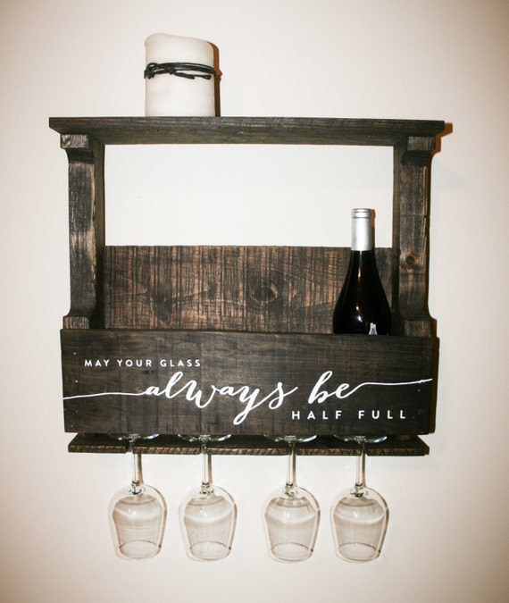 Personalized Wine Rack May Your Glass Always Be by pixelsandwood