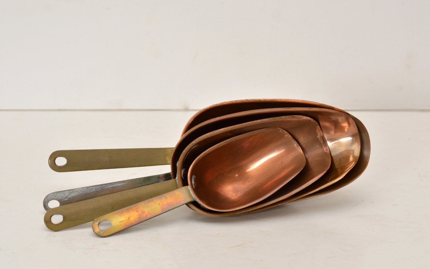Vintage Copper Measuring Scoops Set of Four by BabeAndSnooks