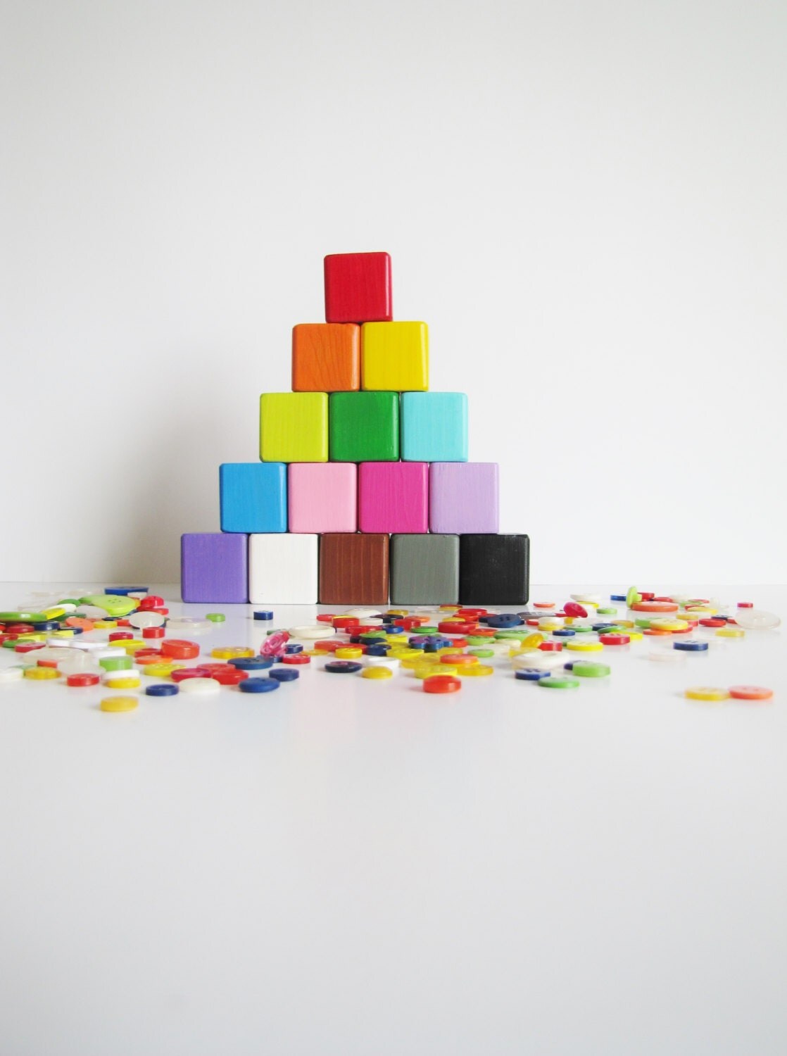 Wooden stacking blocks. Childrens Toy. Colorful. Eco by MiaBooo