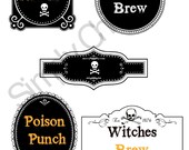 INSTANT DOWNLOAD- Halloween Party Printable- Poison labels Printables,Die Cuts, tags, Invitations, Cards, Digital Frames Il_170x135