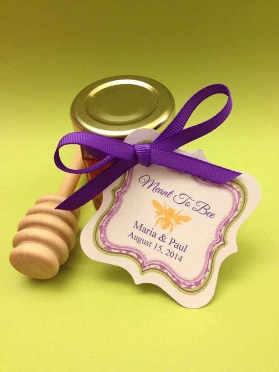 Items similar to 24 Qty mini honey favors with personalized tag and 4
