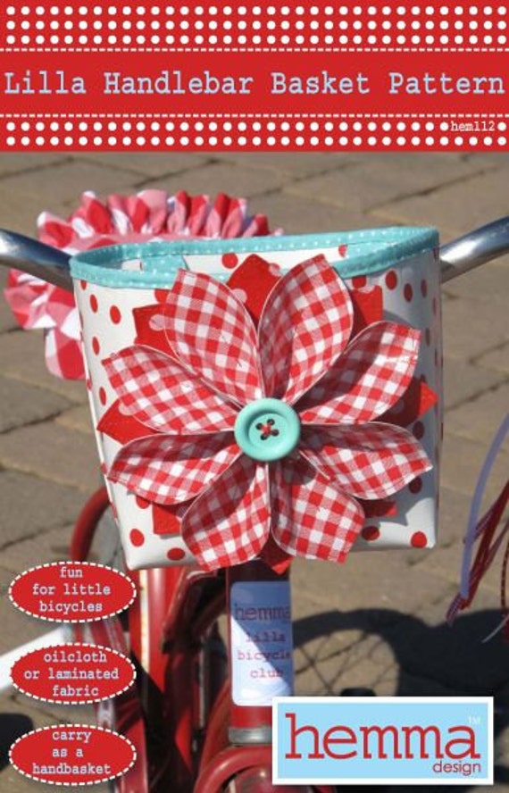 Lilla Bike Handlebar Basket/Bag SEWING PATTERN Hemma Designs